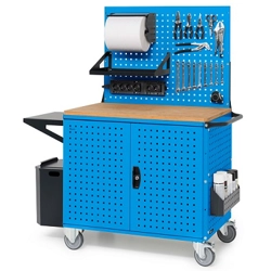 vendita online Carrello clever 1030 large mm.1024x615x1540h - blu ral5012 Carrelli e Contenitori Per Officina - Moduli Per Carrelli Fami